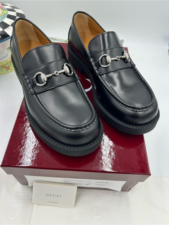 Men\'s Gucci horse bit leather loafers size 10.5 fits 11 US made in Italy main image 10